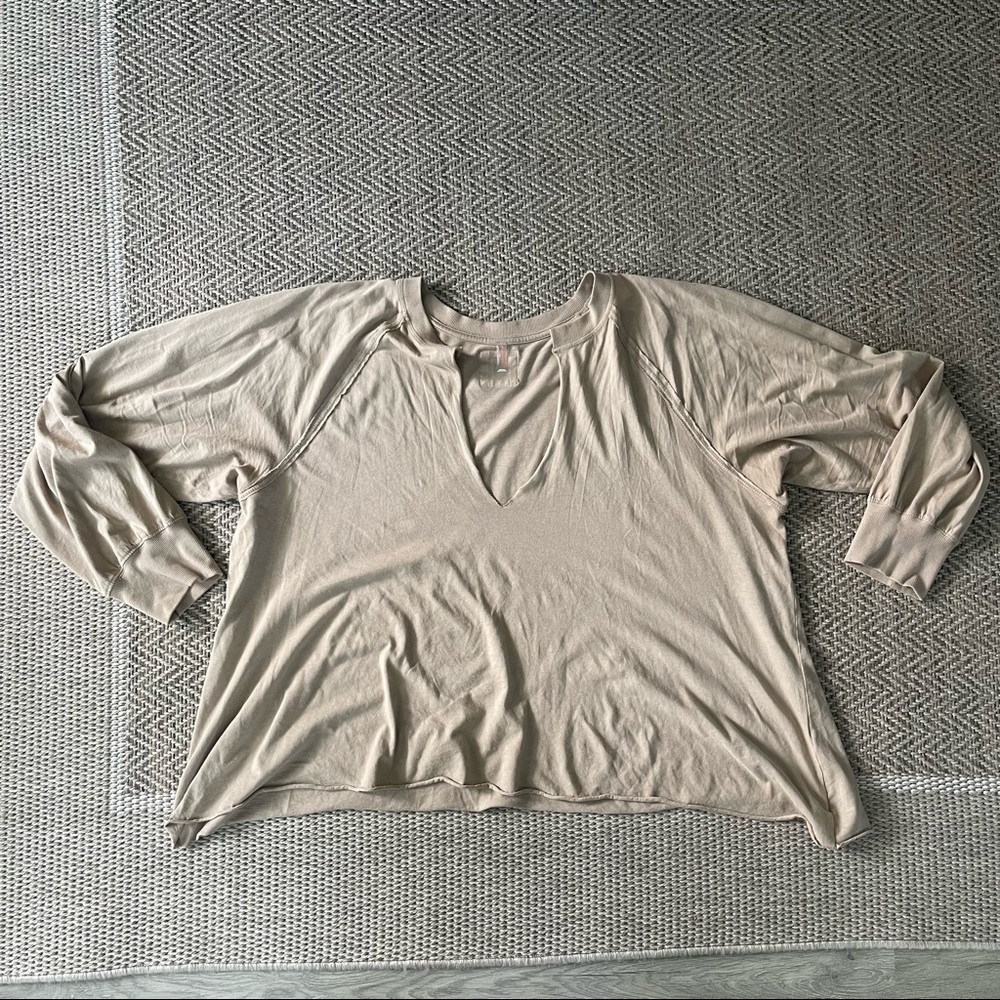 Free People Movement Reflect Layer XL Long Sleeve Tee Sand Dunes